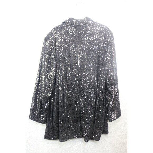 The Limited Black All Over Sequins Open Front Cardigan-Size 2X-Event-Party - Picture 8 of 10